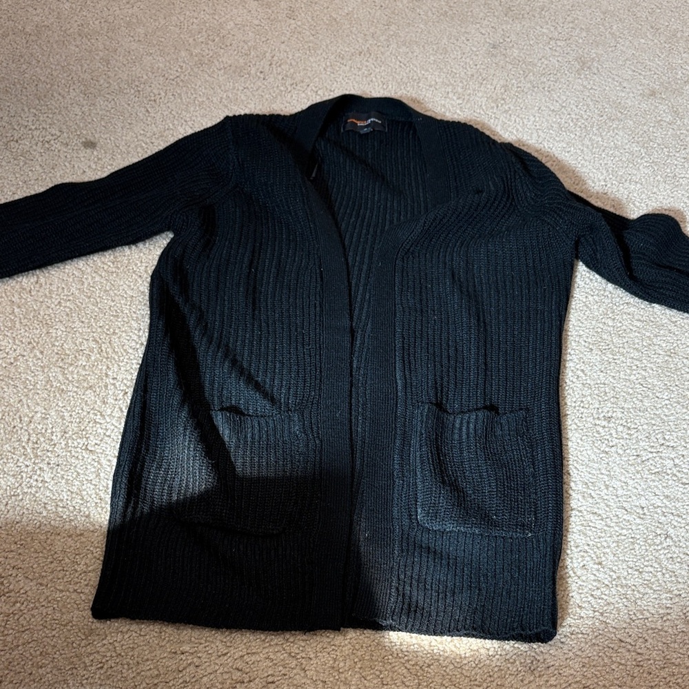 Ambiance Black Cardigan Sweater for Men